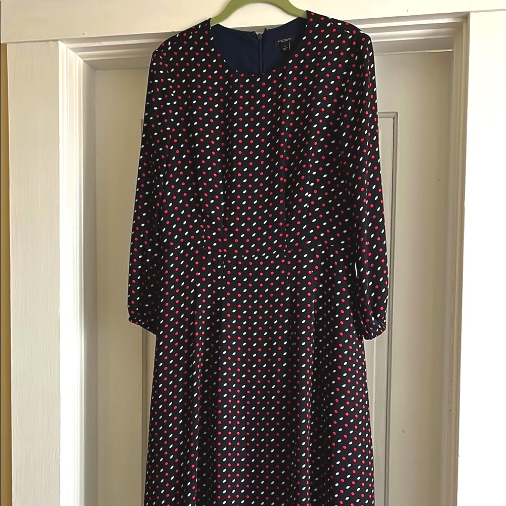 Ann Taylor Factory Polka Dot Midi Dress - Sz 8